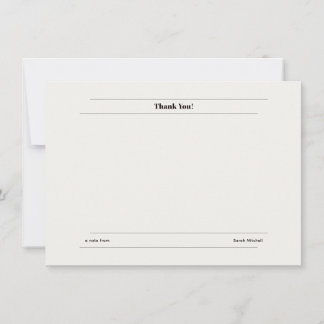 Cartão De Notas Minimalist Personalized Thank You Card