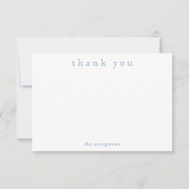 Cartão De Notas Minimalist Thank You Couples or Family Stationery (Frente)