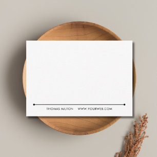 Cartão De Notas Minimalista Branco Tipografia Preta Profissional 