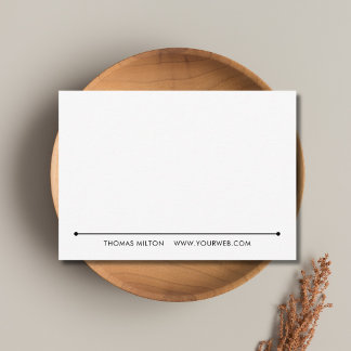 Cartão De Notas Minimalista Branco Tipografia Preta Profissional