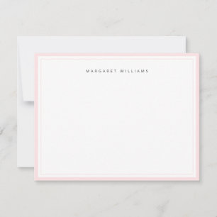 Cartão De Notas Minimalista de Blush Cinematográfico Feminino