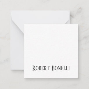 Cartão De Notas Minimalista Preto & Branco Moderno Simples