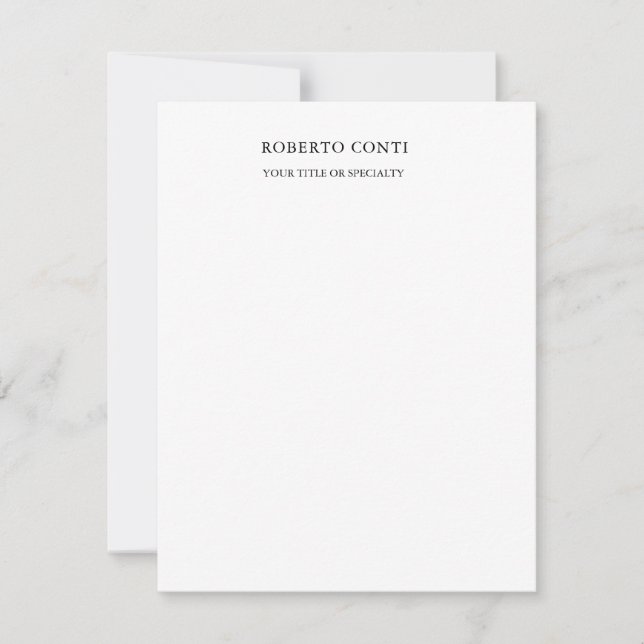 Cartão De Notas Minimalista simples moderno (Frente)