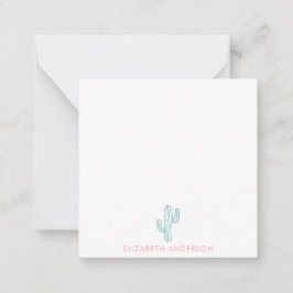 Cartão De Notas Mínimo Cactus Justo Personalizado