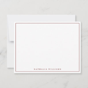 Cartão De Notas Mínimo de Personalização Básica da Carta Maroon