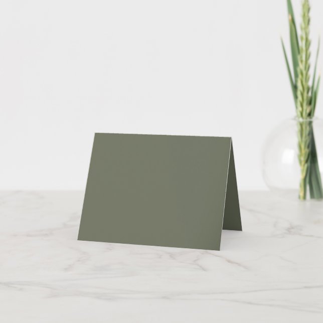 Cartão De Notas Mínimo de placa de nota verde Moss - personalizáve (Frente)