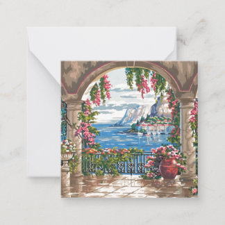 Cartão De Notas Miniplaca de pintura à beira-mar de 2,5"