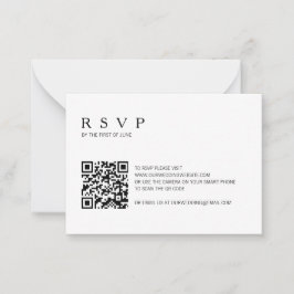 Cartão De Notas Miniplaca RSVP de Casamento de Código QR de Foto M