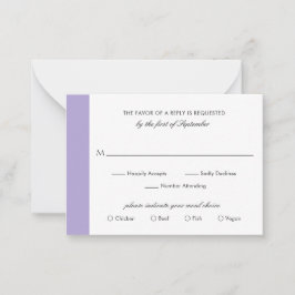 Cartão De Notas Miniplaca RSVP de Casamento Roxo de Lavanda Digita