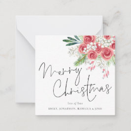 Cartão De Notas Minitamanho | Florestas de inverno Feliz Natal