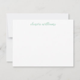 Cartão De Notas Mint Green Na moda Modern Elegant Girly Script
