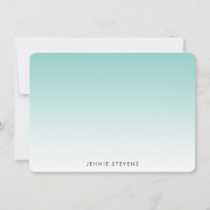 Cartão De Notas Mint Green Ombre Personalizado