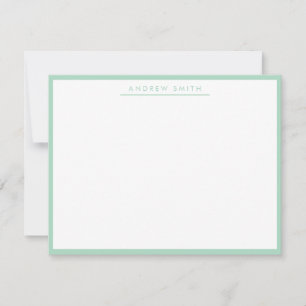 Cartão De Notas Mint Green Simple Line Modern Classic Minimalist