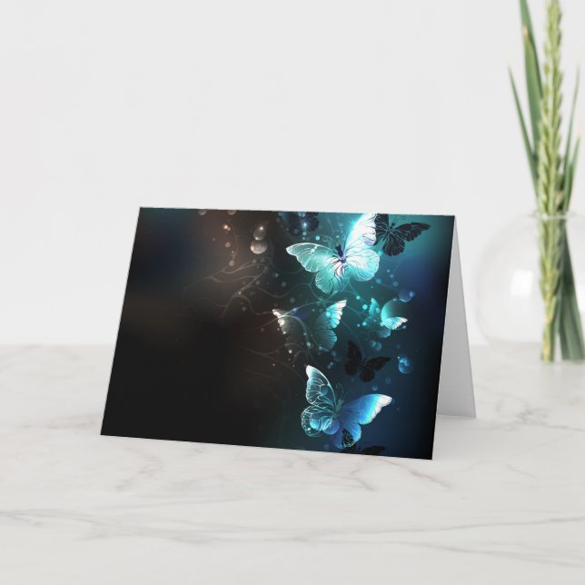 Cartão De Notas Mint Night Butterflies (Frente)