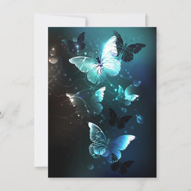 Cartão De Notas Mint Night Butterflies (Frente)