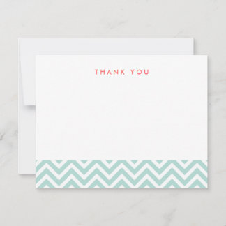 Cartão De Notas Mint Simple Chevron - Obrigado A Notar Placas