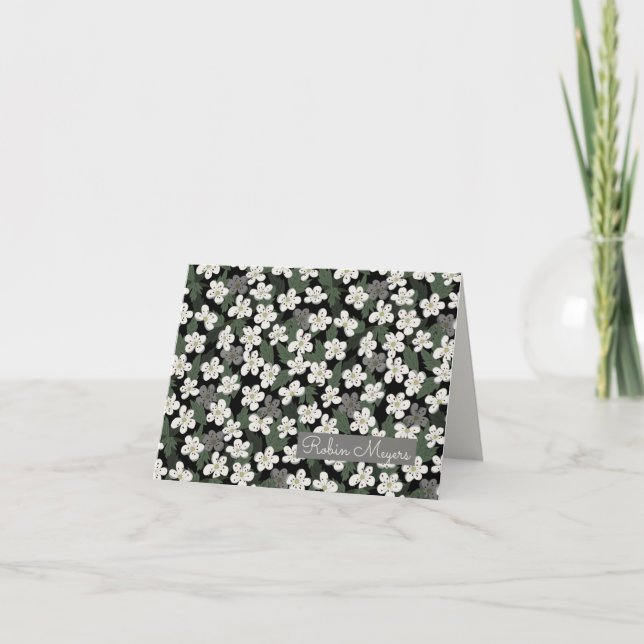 Cartão De Notas Missouri Hawthorn Floral Personalizado Notecard (Frente)
