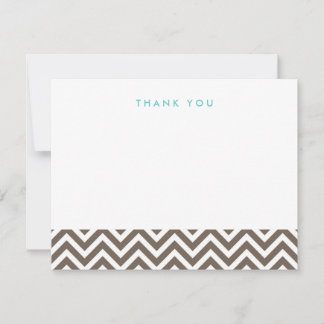 Cartão De Notas Mocha Brown Simple Chevron Obrigado A Notar Cartõe