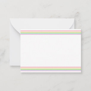 Cartão De Notas Modelo-Elegante Vazio das Cores Arco-Íris Stripad