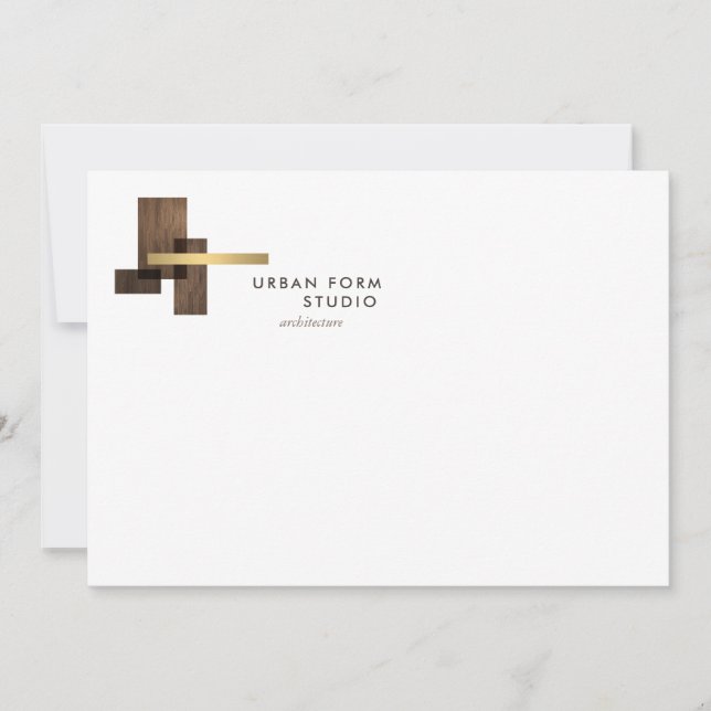 Cartão De Notas Modern Architect Logo Flat Notecard (Frente)