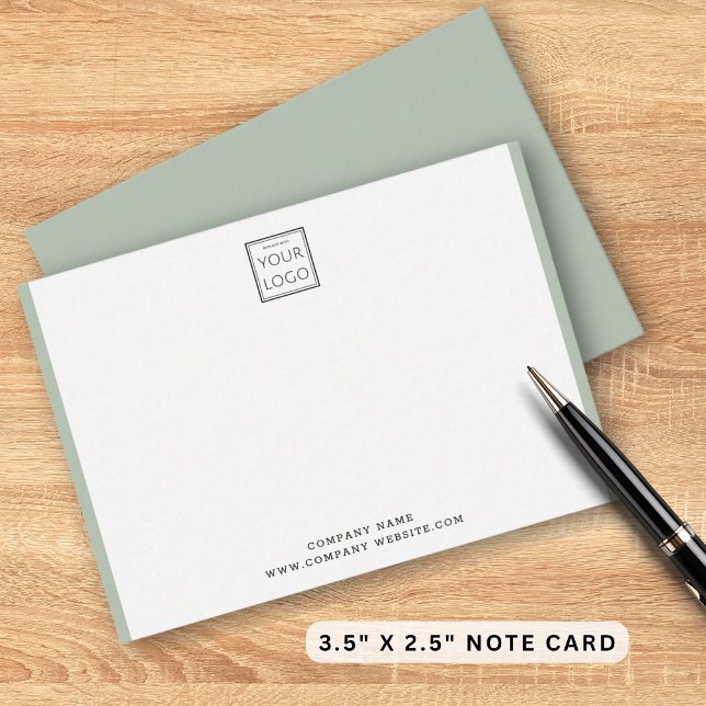 Cartão De Notas Modern Business Logo Company Name Sage Border (Criador carregado)