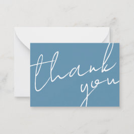 Cartão De Notas Modern Chic Navy Blue Calligraphy Script Wedding