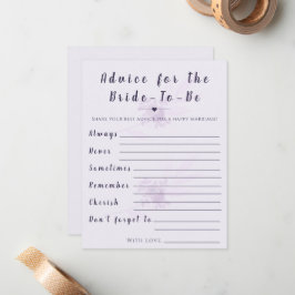Cartão De Notas Modern Floral Advice for Bride Shower Game Card