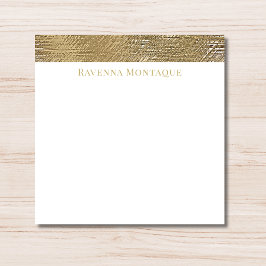 Cartão De Notas Modern Gold Texture Lined Personalized Name