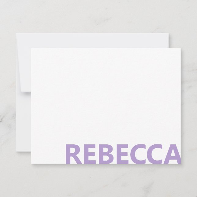 Cartão De Notas Modern Lavender Purple Bold Monogram (Frente)