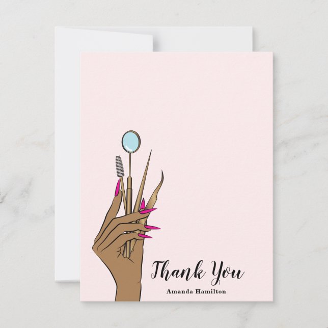 Cartão De Notas Modern Makeup Eyebrow Eyes Lashes Girly (Frente)