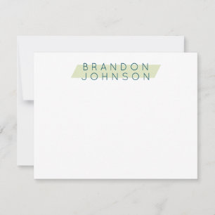 Cartão De Notas Modern Mens Personalizados