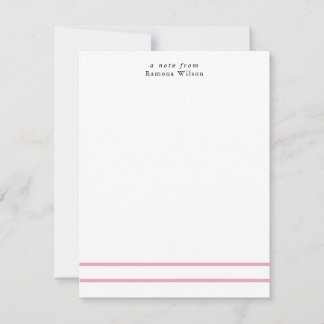Cartão De Notas Modern Minimalist Professional Chic Pink & White