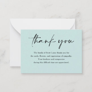 Cartão De Notas Modern Minimalist Simple Funeral Thank You