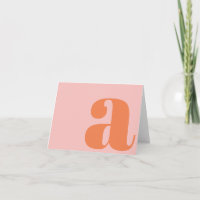 Modern Monogram Initial Letter Pastel Pink Orange