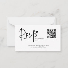 Cartão De Notas Modern Script Heart Wedding Online RSVP Cards
