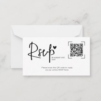 Cartão De Notas Modern Script Heart Wedding Online RSVP Cards