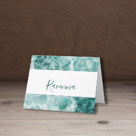 Cartão De Notas Modern Seafoam Silver Wedding Color Name