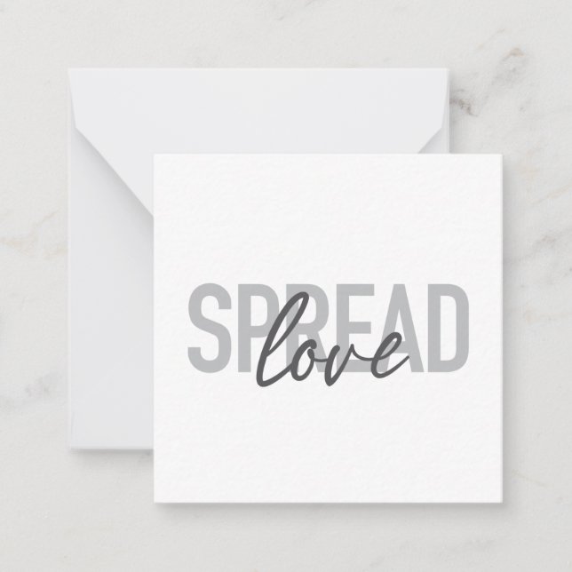 Cartão De Notas Modern, simple, cool typography of Spread Love (Frente)