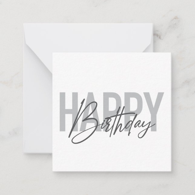Cartão De Notas Modern, simple, urban, cool Happy Birthday (Frente)