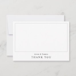 Cartão De Notas Modern Simple Wedding Photo Thank You