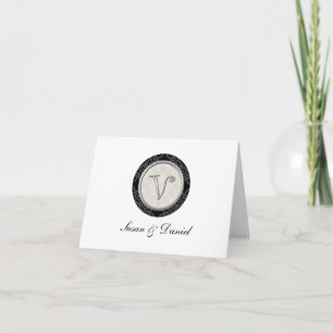 Cartão De Notas Modern Wedding Monogrammed