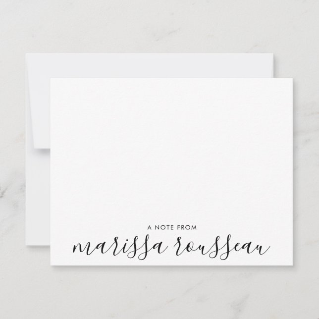 Cartão De Notas Moderno bonito Manuscrito Uma Nota Do Nome Do Scri (Frente)