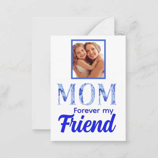 Cartão De Notas Moderno Dia das Mães Elegante|Amigo para Sempre (Frente)