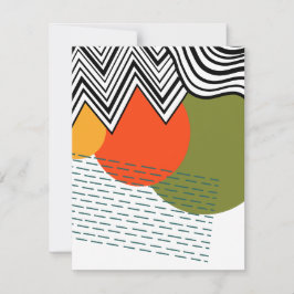 Cartão De Notas Moderno do Médio do século abstrato