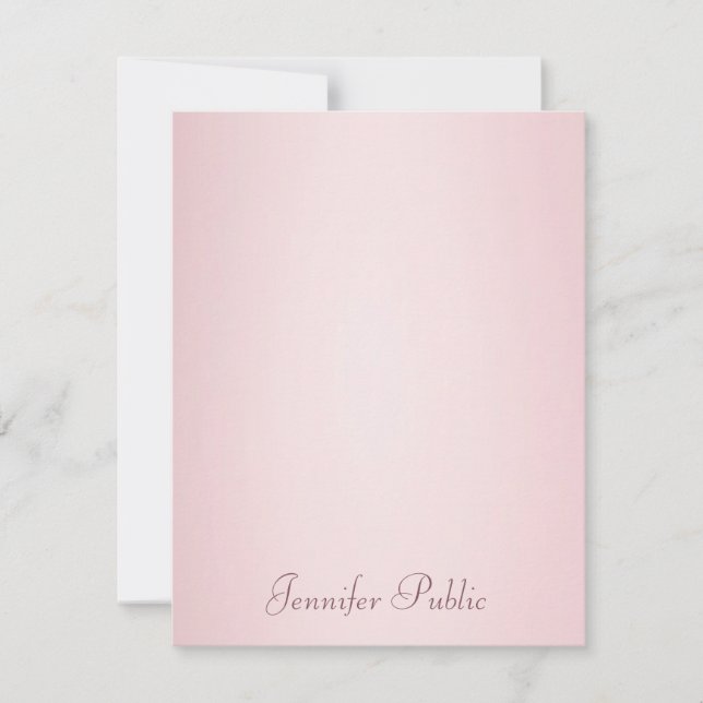 Cartão De Notas Moderno Elegante Dourado da Tendência do Script Ca (Frente)