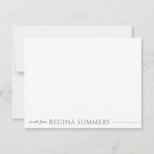 Cartão De Notas moderno Elegante Seafoam Green - Carta Pessoal