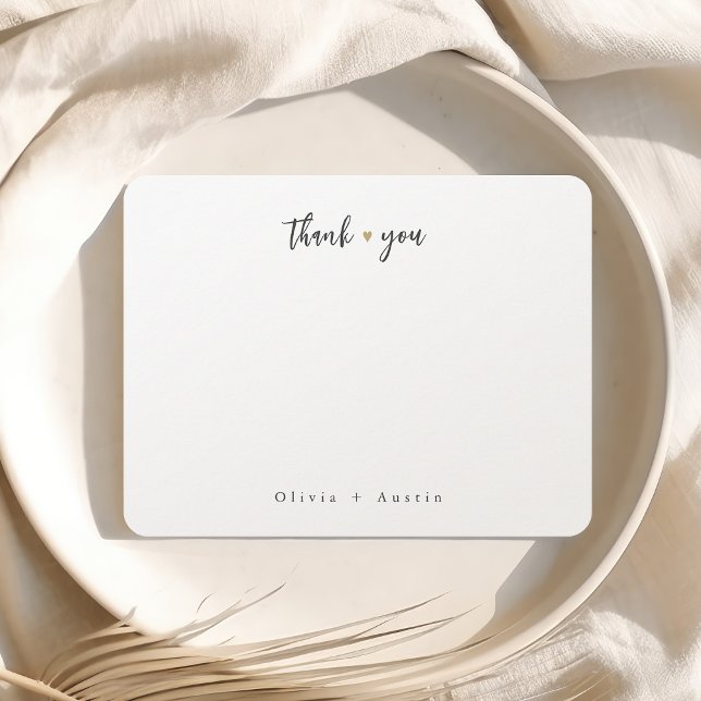 Cartão De Notas Moderno Esboço Chic Minimalista Obrigado (Modern Chic Script Minimalist Thank You Note Card)