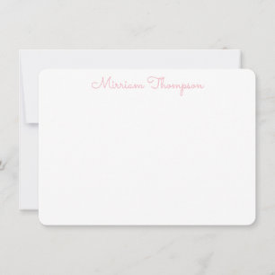 Cartão De Notas Moderno Nome Cor-de-Rosa Elegante e Limpo para Men