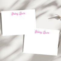 Moderno Rosa Quente  Monograma Personalizado e Nom