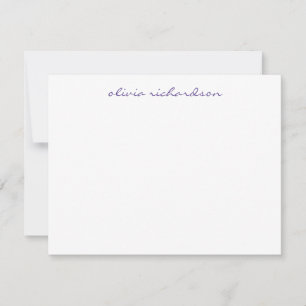 Cartão De Notas Moderno Script Manuscrito Chic Dark Violet